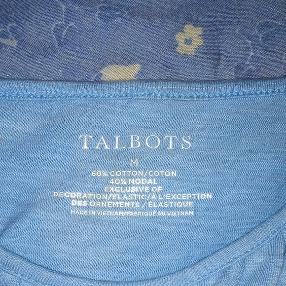 Talbots Blue Relaxed Smocked Top - Picture 2 of 5